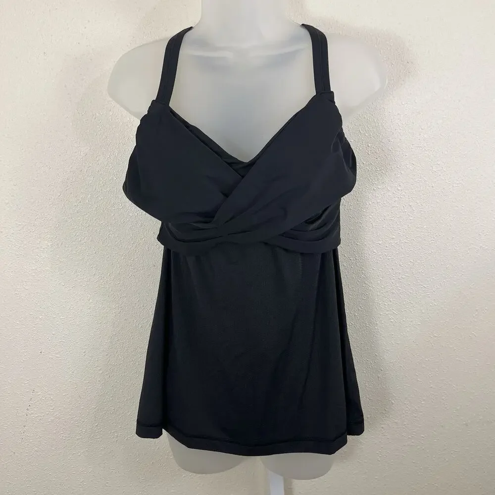 Lululemon Wrap It Up Tank Womens 10 Padded Luxtreme Racerback Black Built In Bra